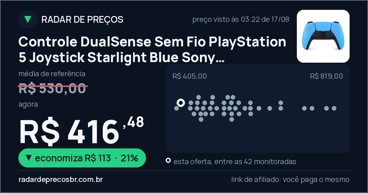 Controle DualSense Sem Fio PlayStation 5 Joystick Starlight Blue Sony CFI-ZCT1W