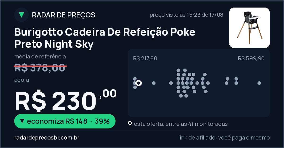 Burigotto Cadeira De Refeição Poke Preto Night Sky