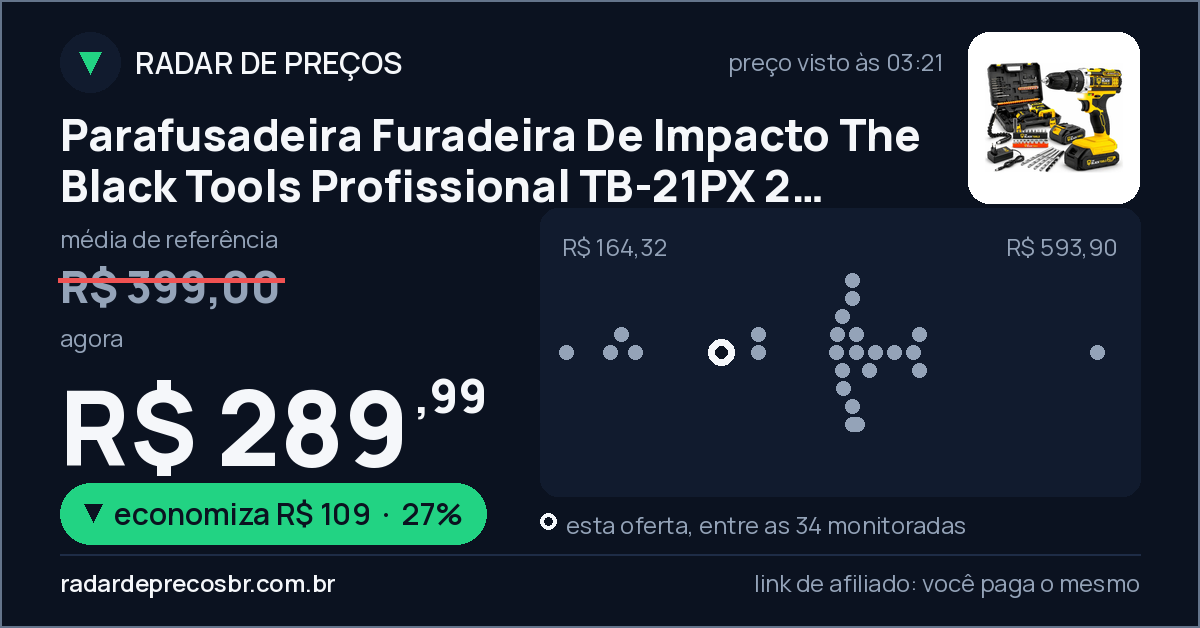 Parafusadeira Furadeira De Impacto The Black Tools Profissional TB-21PX 2 Baterias Com Maleta 60Hz Amarelo