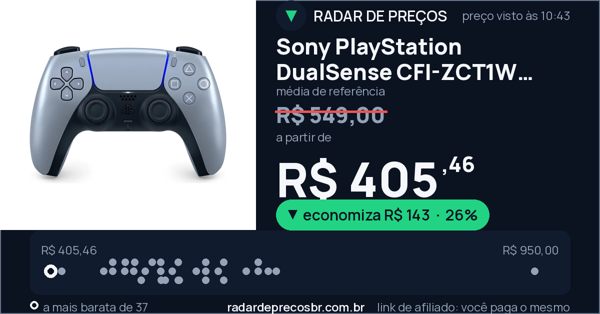Sony PlayStation DualSense CFI-ZCT1W Controle Sem Fio Sterling Silver Cor Cinza