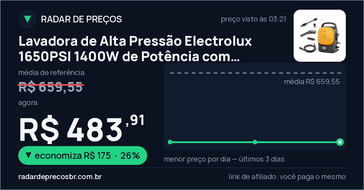 Lavadora de Alta Pressão Electrolux 1650PSI 1400W de Potência com Engate Rápido EasyWash Lava Jato QWS1650