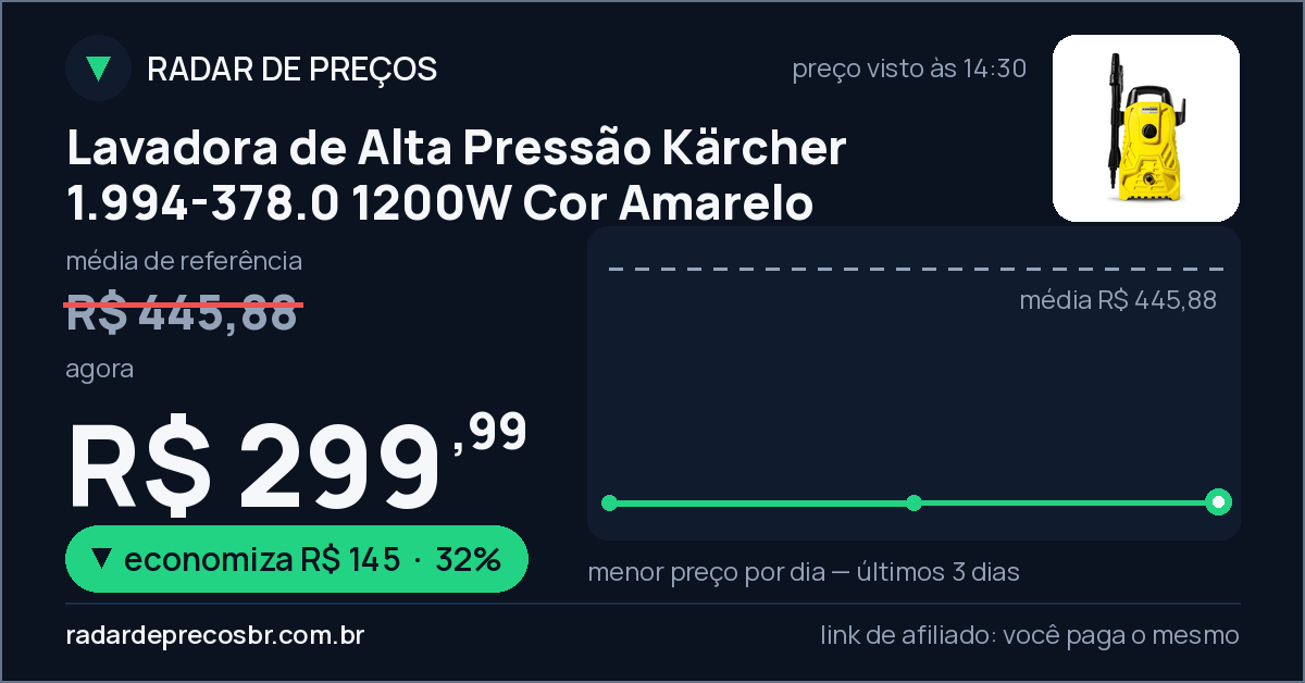 Lavadora de Alta Pressão Kärcher 1.994-378.0 1200W Cor Amarelo