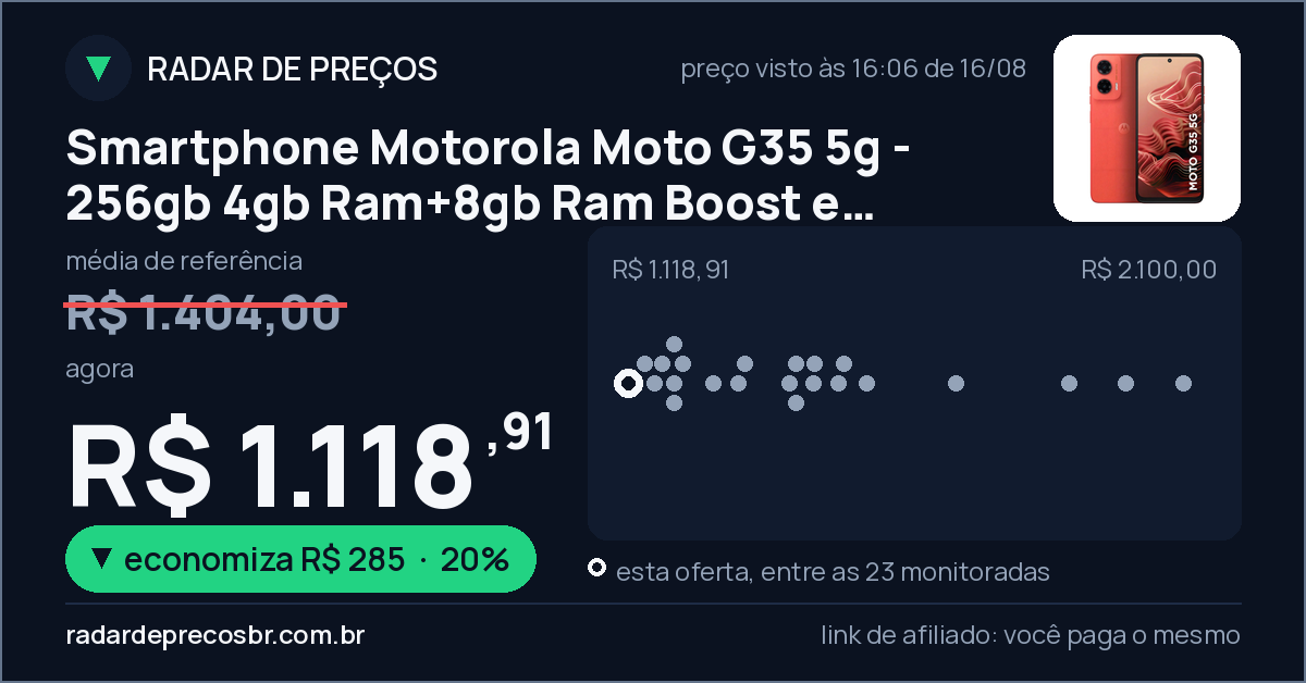 Smartphone Motorola Moto G35 5g - 256gb 4gb Ram+8gb Ram Boost e Camera 50mp Com Ai Nfc Tela 6.7 Com Superbrilho - Coral - Vegan Leather