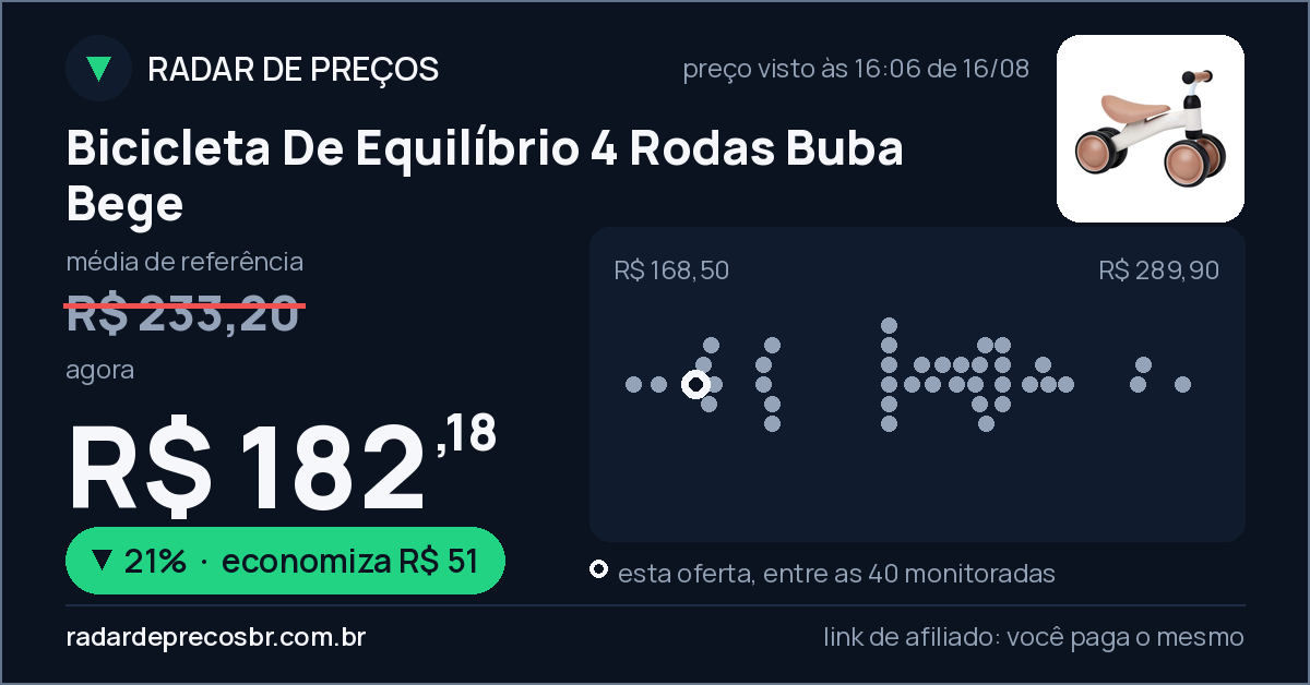 Bicicleta De Equilíbrio 4 Rodas Buba Bege