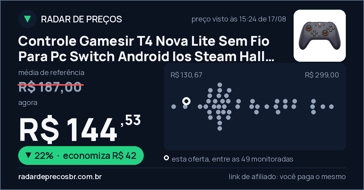 Controle Gamesir T4 Nova Lite Sem Fio Para Pc Switch Android Ios Steam Hall Effect Cor Space Purple