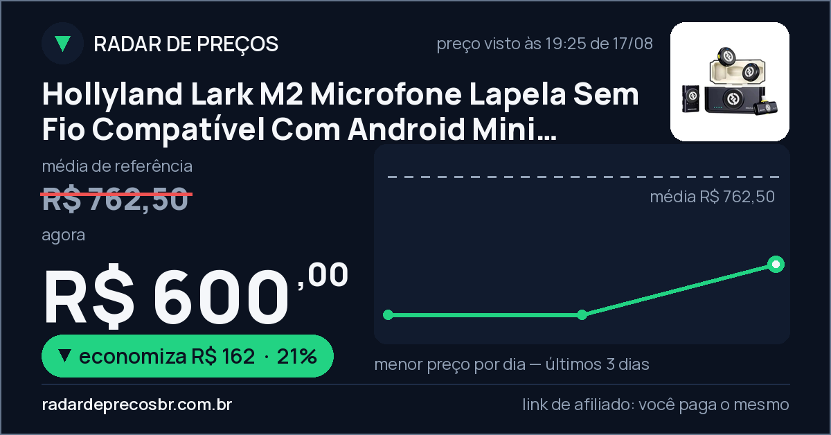 Hollyland Lark M2 Microfone Lapela Sem Fio Compatível Com Android Mini Combo