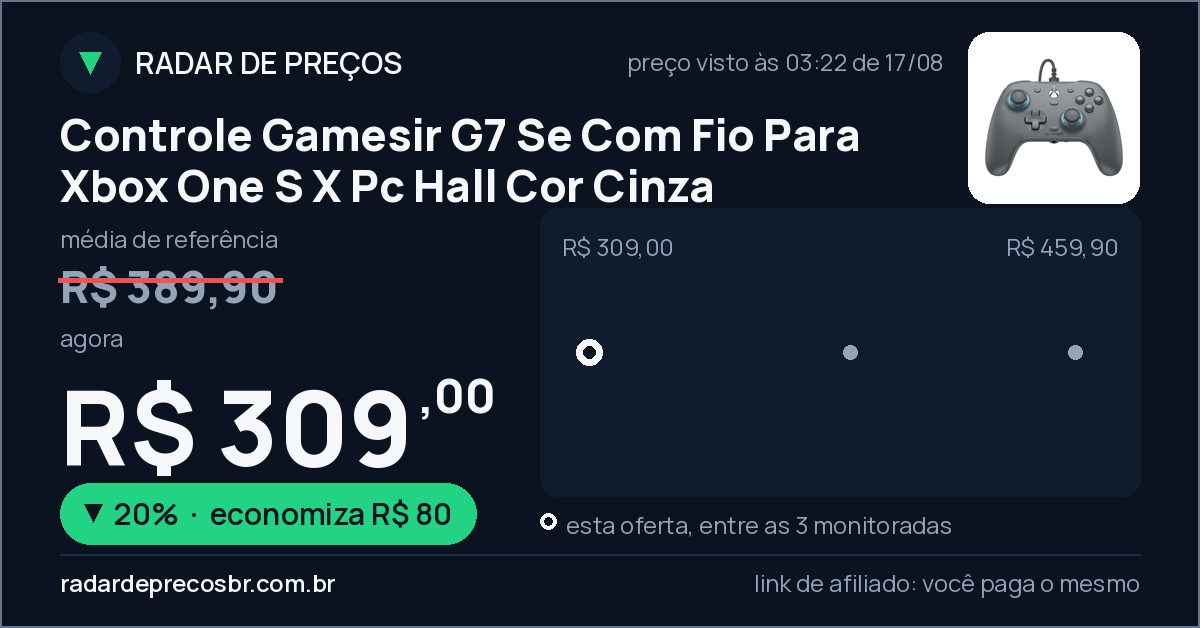 Controle Gamesir G7 Se Com Fio Para Xbox One S X Pc Hall Cor Cinza