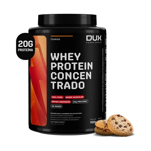 Whey Protein Concentrado de Cookies 900g com 20g de proteinas