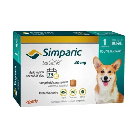 Zoetis Simparic 40mg 1 Comprimido Cão