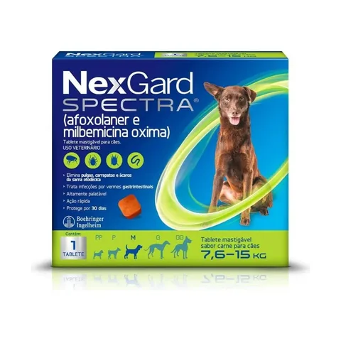 Nexgard Spectra P/ Cães De 7,6kg a 15kg C/1 Tablete
