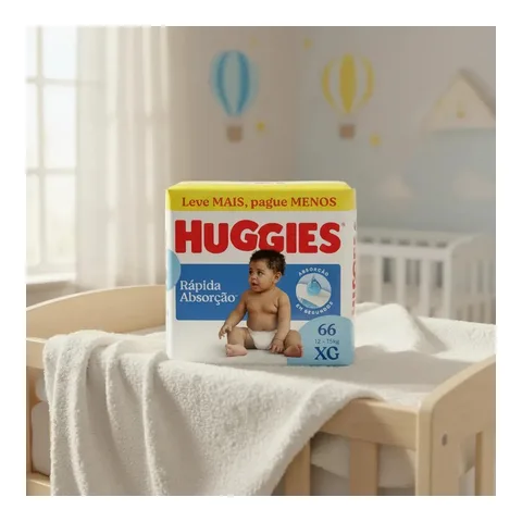 Huggies Fralda Descartável Rápida Absorção XG - 66 Un