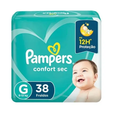 Fralda Pampers Confort Sec G 38 unidades
