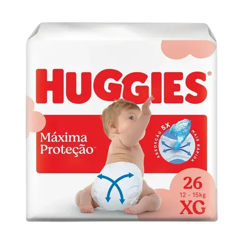 Huggies Fralda Descartável Máxima Proteção XG - 26 Un