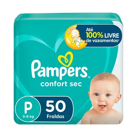 Fralda Pampers Confort Sec P 50 unidades