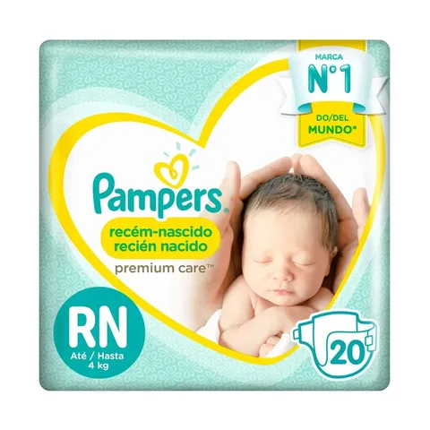 Fralda Descartável Pampers Premium Care RN 20 Unidades