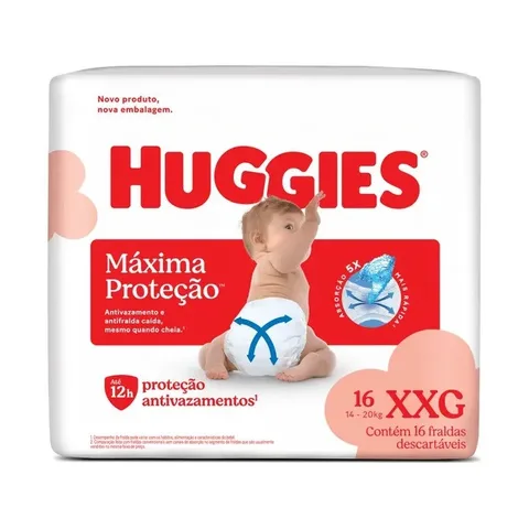 Fraldas Huggies Máxima Proteção XXG 16 unidades