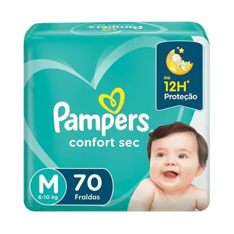 Fraldas Pampers Confort Sec M x 70 unidades