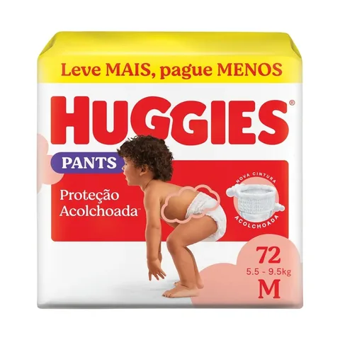 Huggies Fralda Pants Roupinha Proteção Acolchoada M - 72 Un