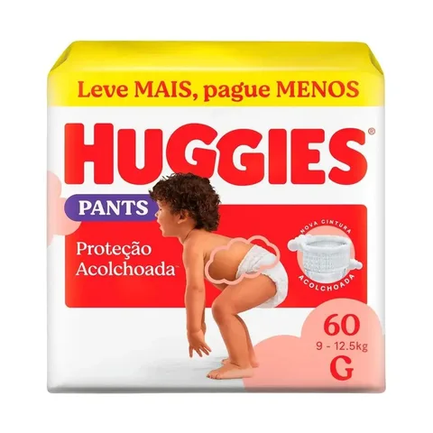 Huggies Fralda Pants Roupinha Proteção Acolchoada G - 60 Un