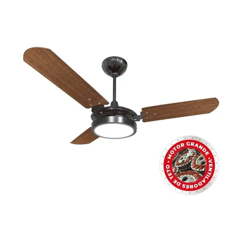 Ventilador de Teto Ventex Valen LED 3 Pás Preto Mogno 150W