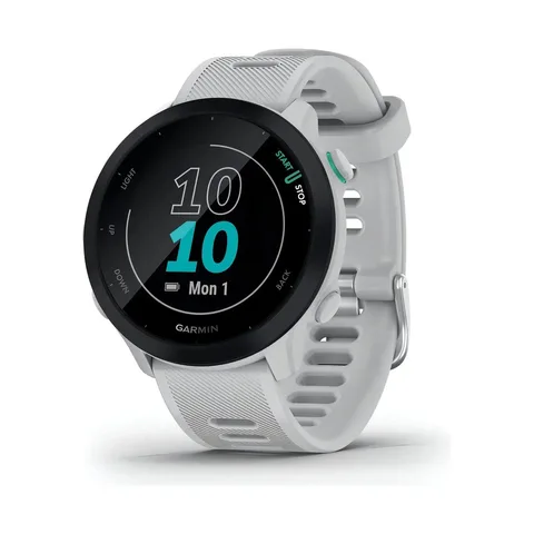 Smartwatch Garmin Forerunner 55, Tela LCD MIP 1.04", Caixa Polímero 42mm, Pulseira Silicone Branca