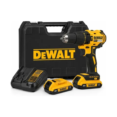 Parafusadeira Furadeira de Impacto Dewalt DCD7781D2 20V Brushless Mandril 13mm Torque 65Nm Com 2 Baterias Carregador Bivolt e Maleta