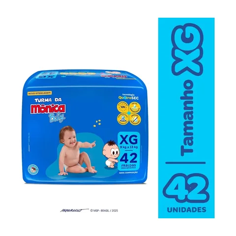 Fralda Descartável Turma da Mônica Baby XG Pacote 42 Unidades