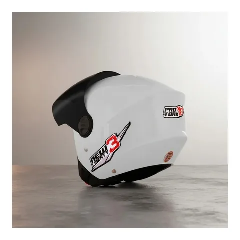 Capacete Moto Aberto Pro Tork New Liberty Three Branco Tamanho 60 Desenho Solid Viseira Cristal