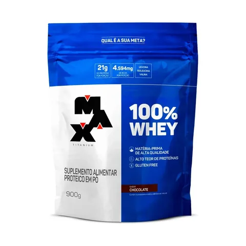 Whey 100% Max Titanium Whey Concentrado 900g Chocolate