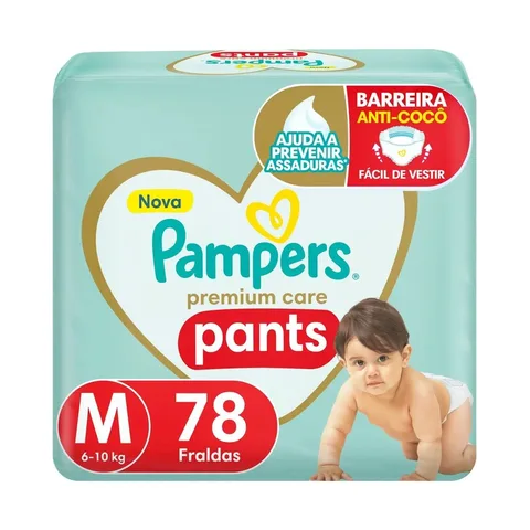 Fralda Pampers Premium Care Pants Tamanho M 78 unidades