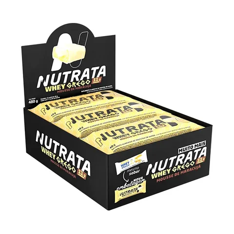 Barra Whey Grego 40g 12 Unidades Mousse De Maracujá Nutrata Mousse De Maracujá