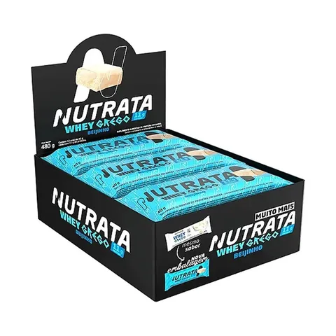 Barra Whey Grego 40g Display com 12 unidades Beijinho Nutrata