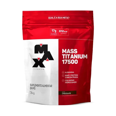 Hipercalórico Mass Titanium 17500 3kg - Max Titanium Sabor Chocolate