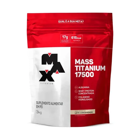 Suplemento en pó Max Titanium Carboidratos de Mass Titanium Refil 17500 sabor leite condensado x 3kg