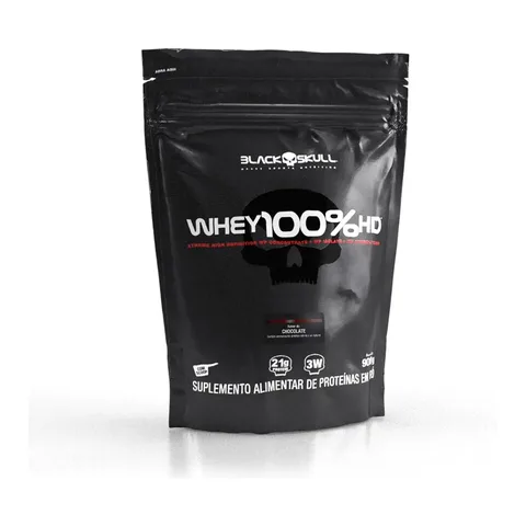 Whey 100% Hd Refil Black Skull - 900g (wpc, Wpi E Wph) Sabor Chocolate