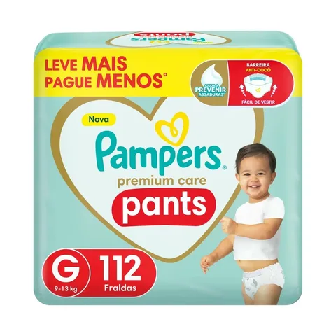 Fralda Pampers Premium Care Pants Tamanho G 112 Unidades
