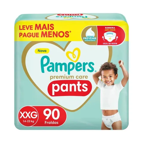 Fralda Pampers Premium Care Pants Tamanho XXG 90 Unidades