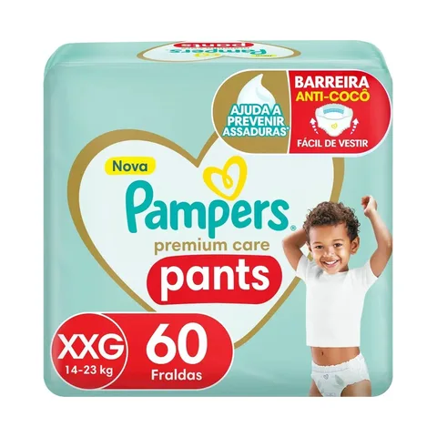 Fralda Pampers Pants Premium Care XXG 60 unidades