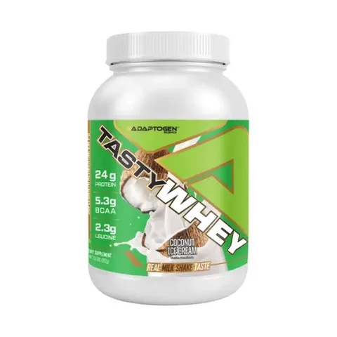 Suplemento Tasty Whey 3w Gourmet Whey Protein Adaptogen Science Pote 900g Sabor Sorvete de Coco
