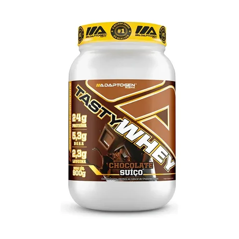 Suplemento Tasty Whey 3w Gourmet Whey Protein Adaptogen Science Pote 900g Sabor Chocolate Suiço