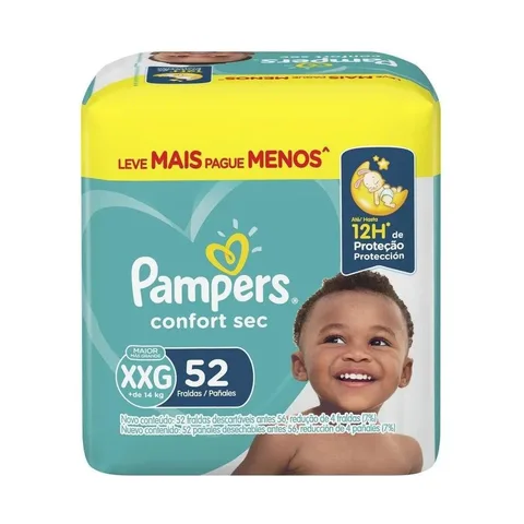 Fralda Pampers Confort Sec XXG x 52 unidades