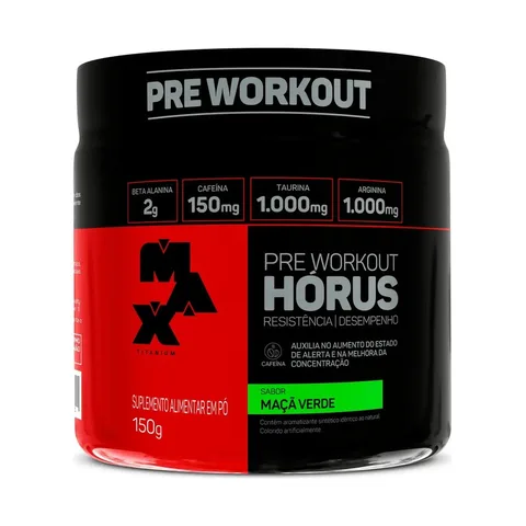 Pré Treino Hórus 150g Max Titanium Maçã Verde Energia Sustentada