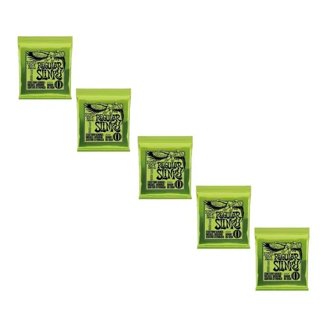 Jogo De Cordas Guitarra 010 Ernie Ball Regular Slinky 5 Pack