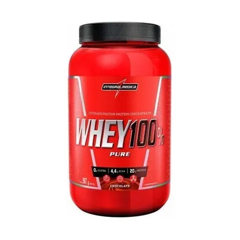 Whey 100% Pure Pote (900g) Integralmédica Sabor Chocolate