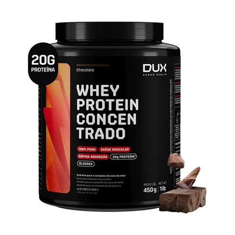 Whey Protein Concentrado 450g Dux Nutrition Sabor Chocolate