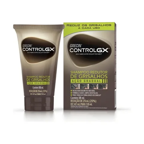 Shampoo Redutor de Grisalhos Grecin Control GX Para Todas os Tons Cabelo 118ml