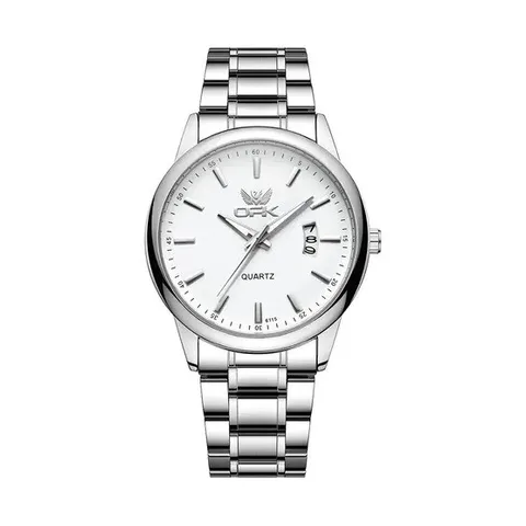 Relógio de pulso OPK 6010 com corria de aço inoxidável fondo branco