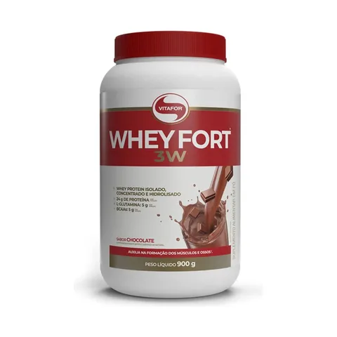 Whey Protein Vitafor Isolado Concentrado E Hidrolisado 3 W Sabor Chocolate