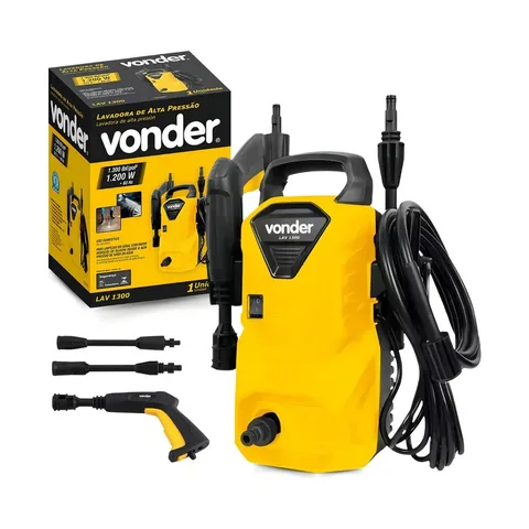 Lavadora de Alta Pressão Vonder LAV 1300 – 1300 Libras, Compacta, Potente, Ideal para Carros, Quintais e Limpezas Pesadas