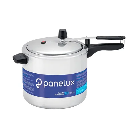 Panela De Pressão Grande 7 Litros Panelux Alumínio Polido